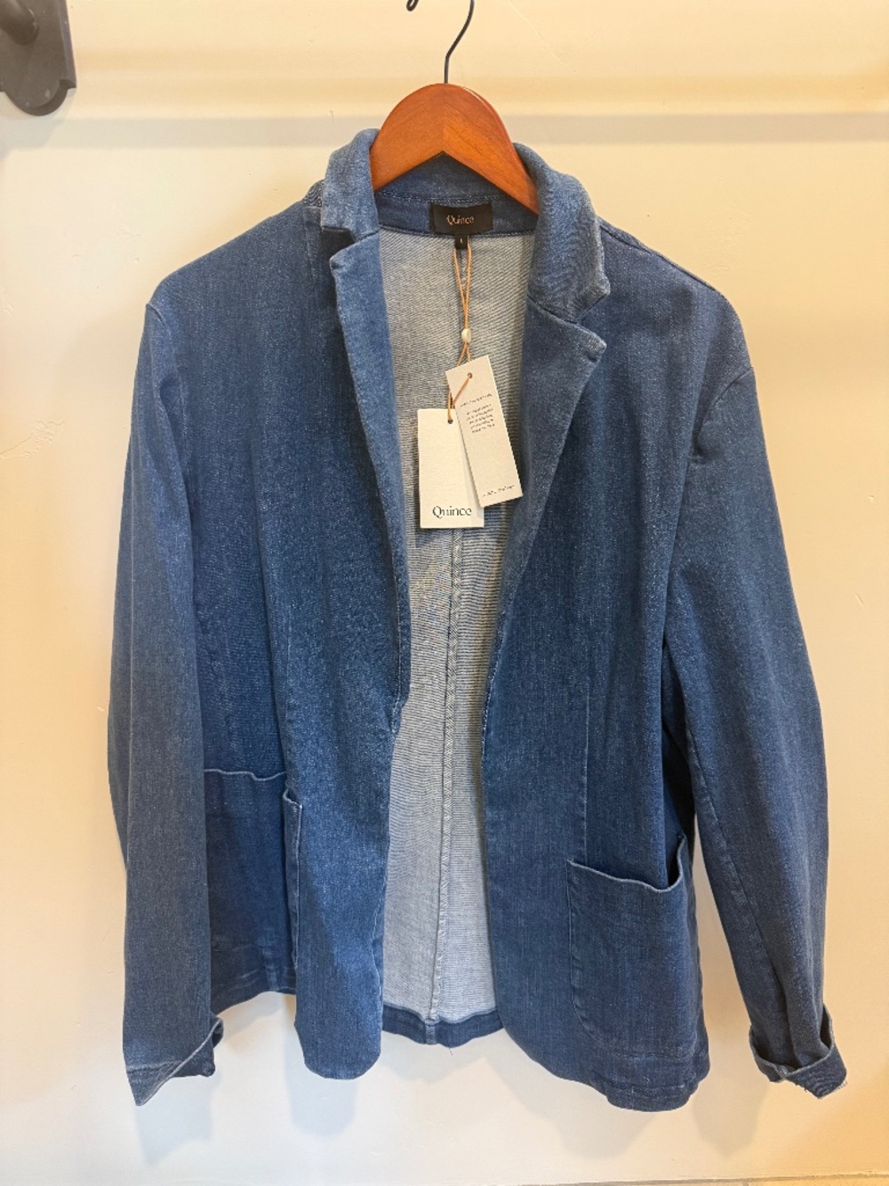 Quince Denim Stretch Blazer